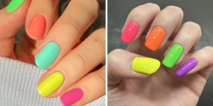 Neon Skittle Nails