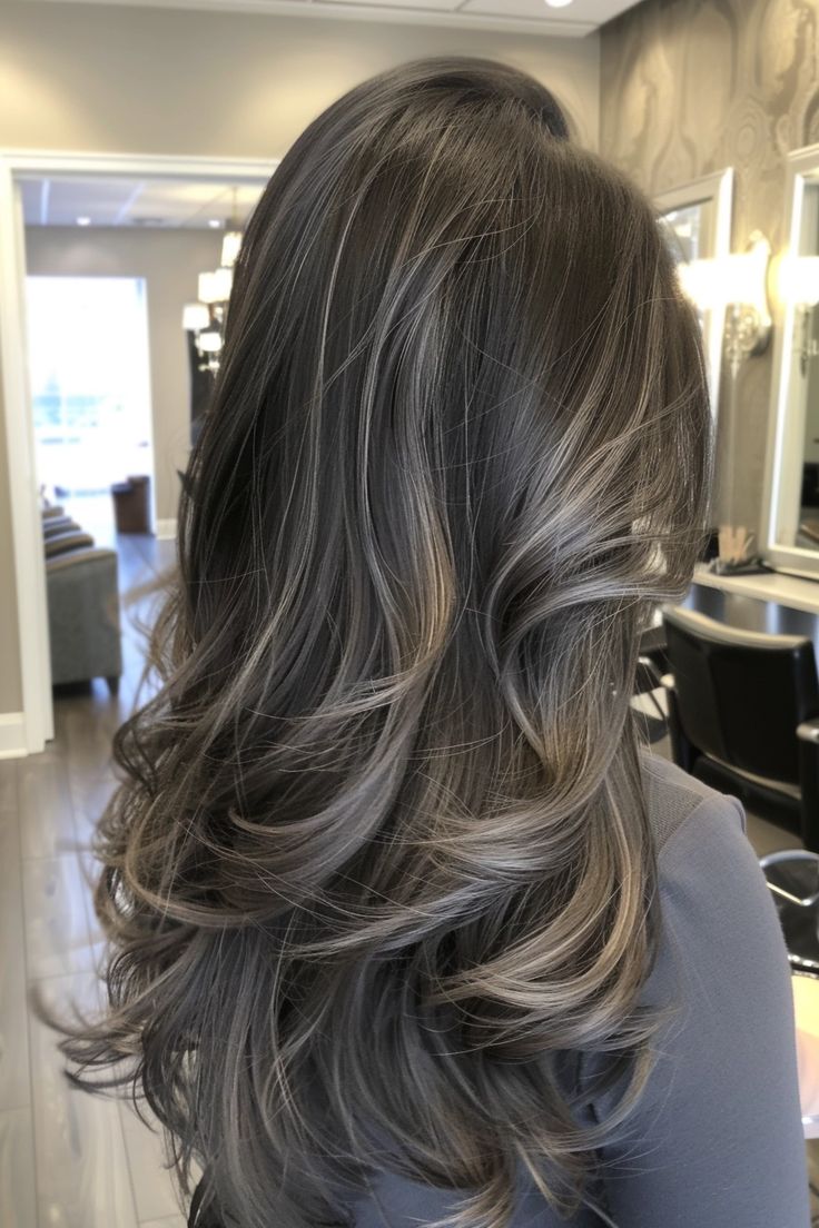 Smokey Highlights Ash Brown hair 2025