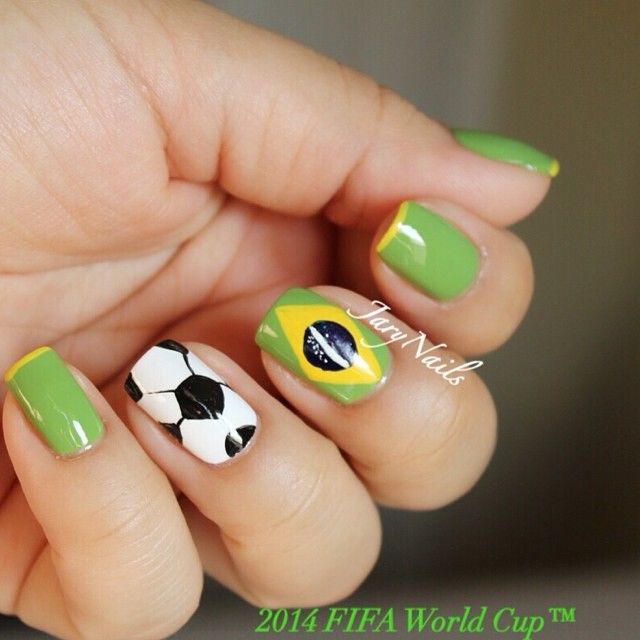 nail art brazil soccer