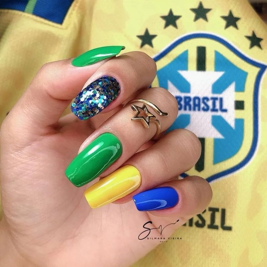 nail art brazilian colors