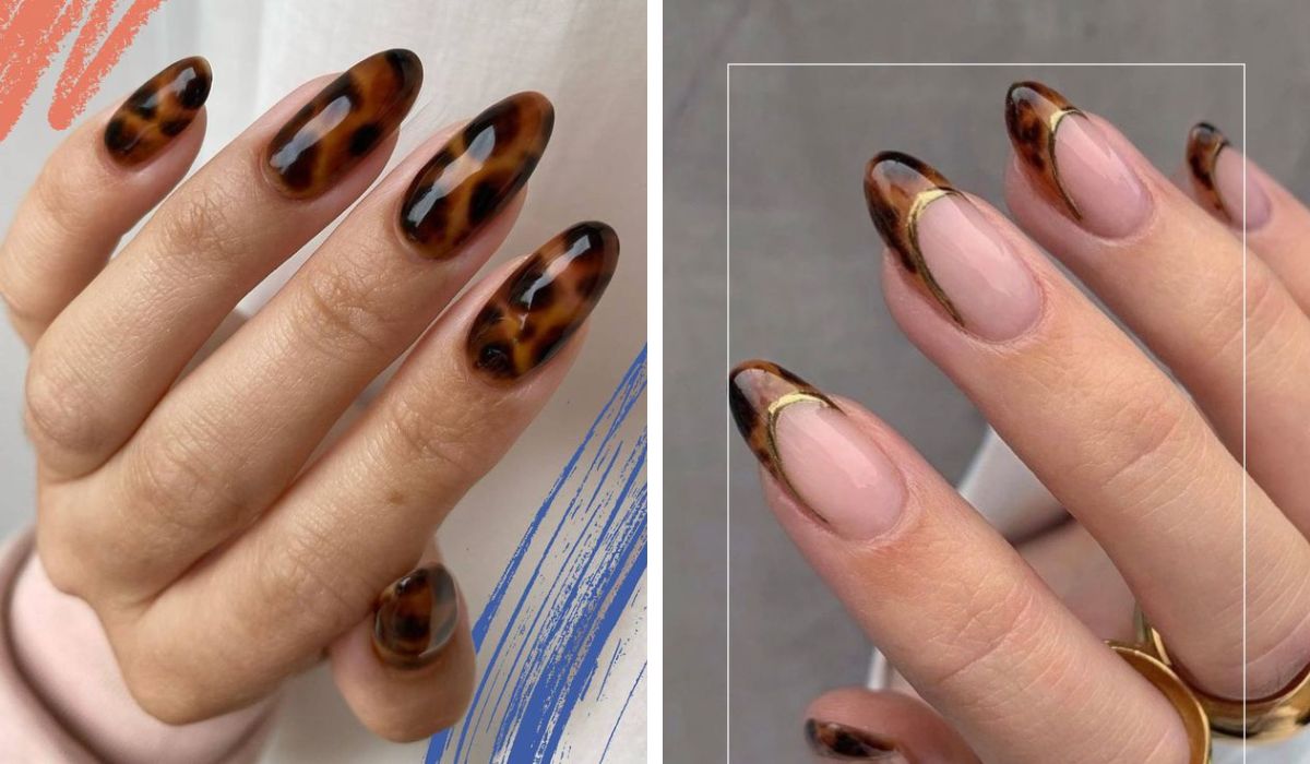 nail gel trends fall 2024 tortoiseshell