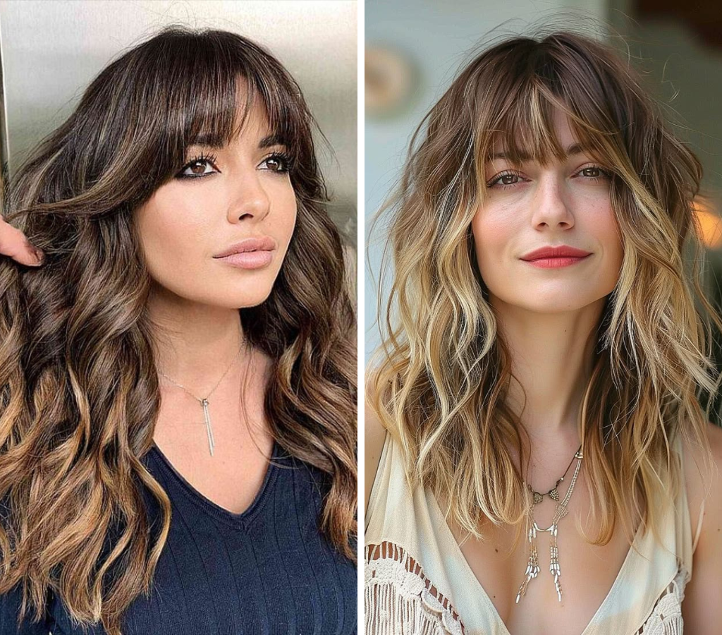 How to style balayage with bangs