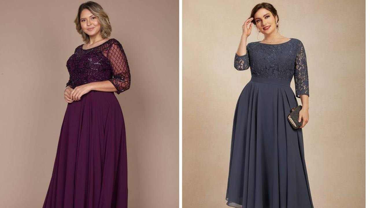 Flattering Mother of the Bride Dresses That Hide the Belly: Look