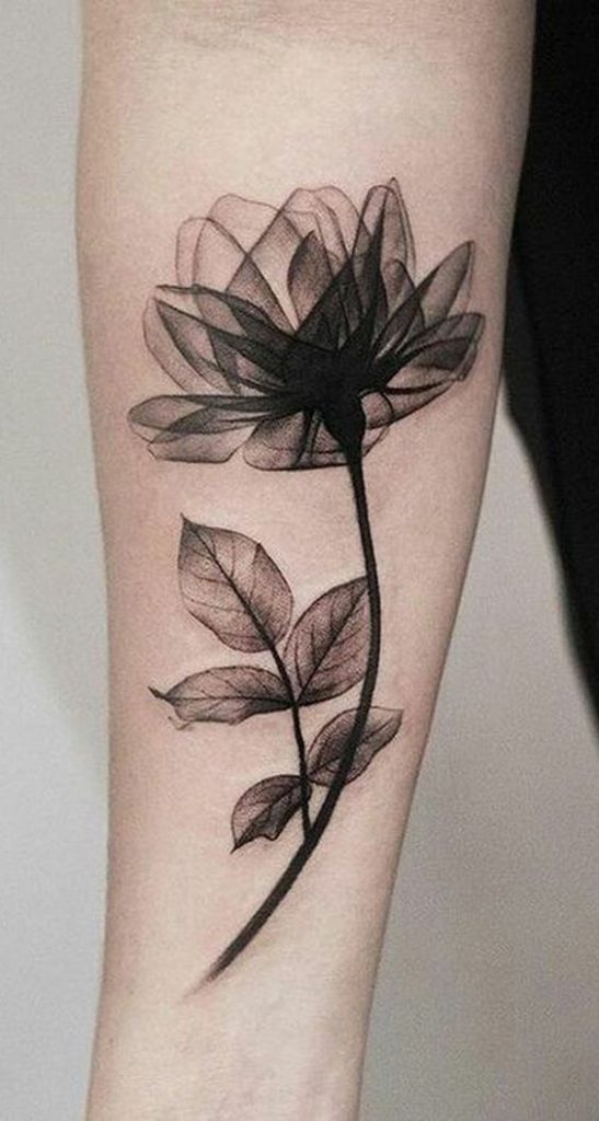 black flower tattoo