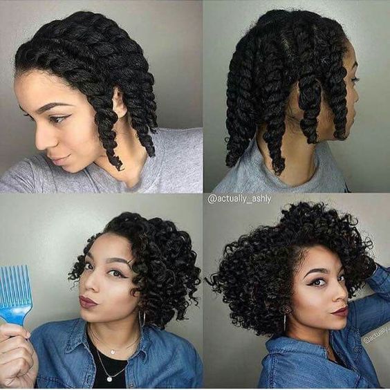 twist-out damp hair