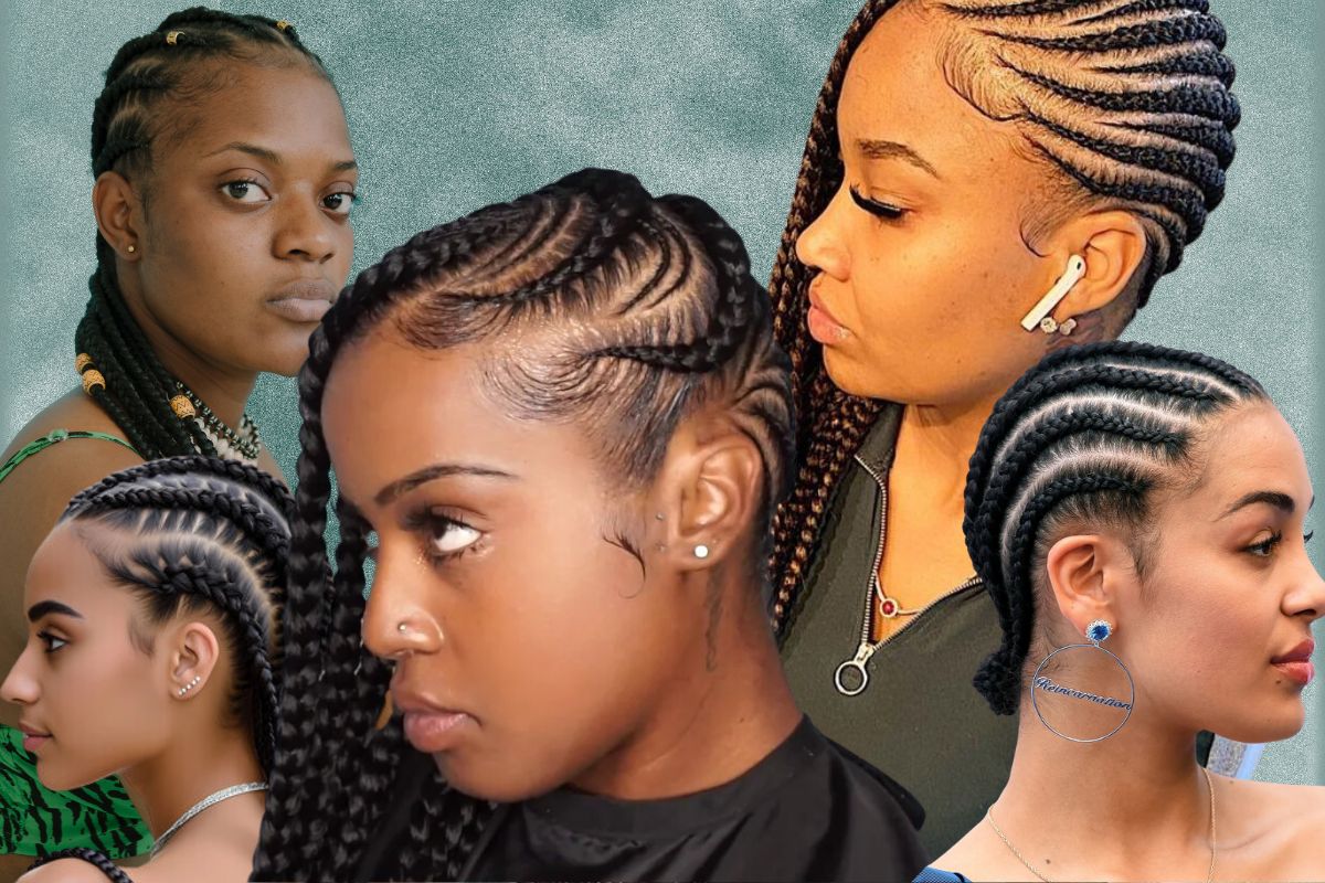 Black woman with intricate cornrow braids