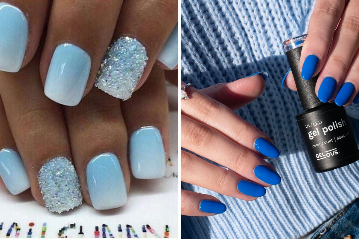 Frosty Blue Winter Nail Art