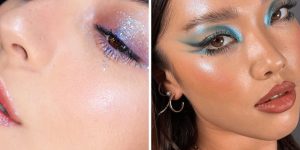 Holographic eye makeup