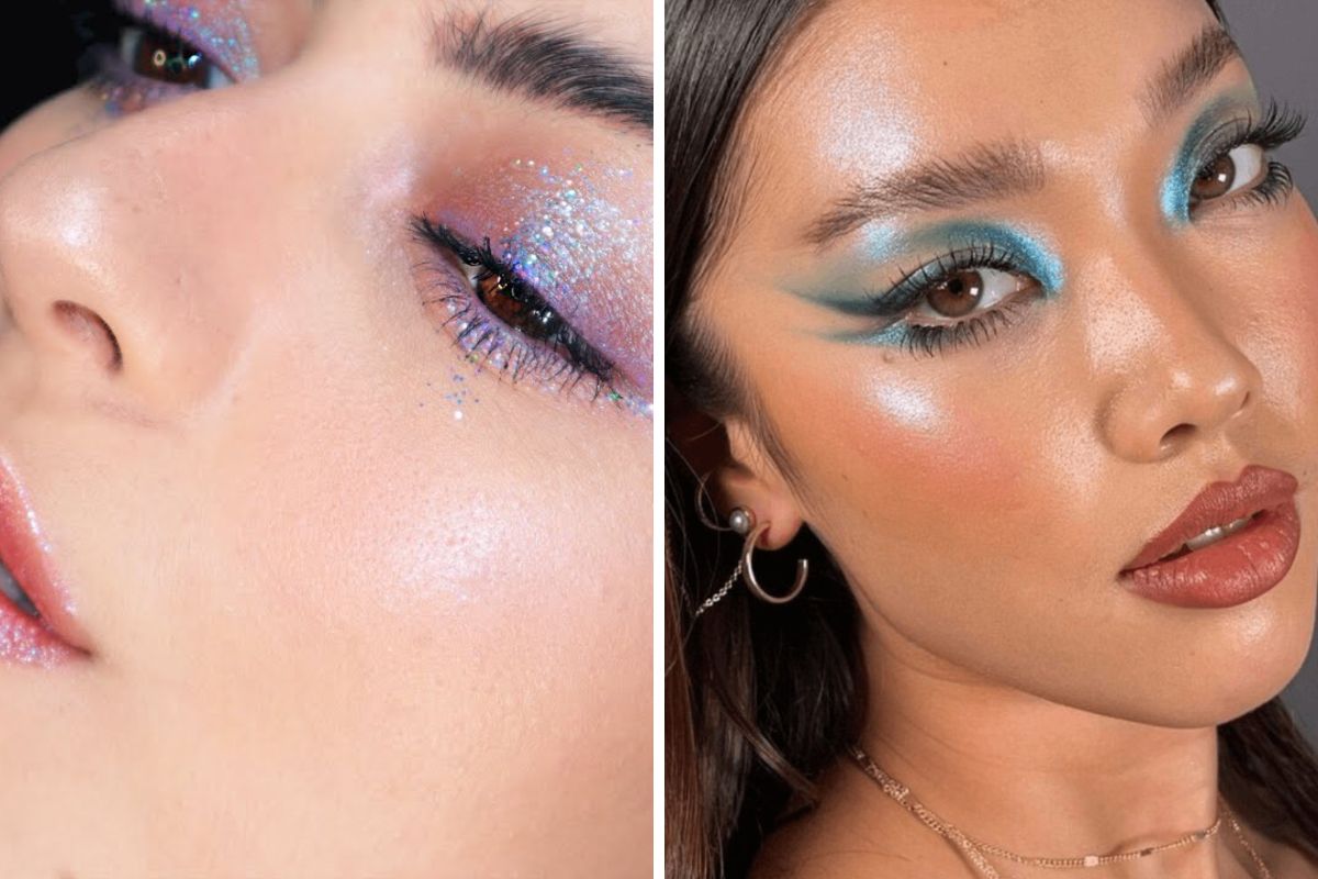 Holographic eye makeup