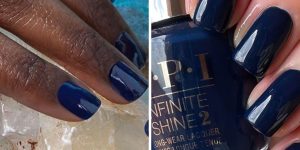 Sapphire blue nails OPI Midnight Mantra