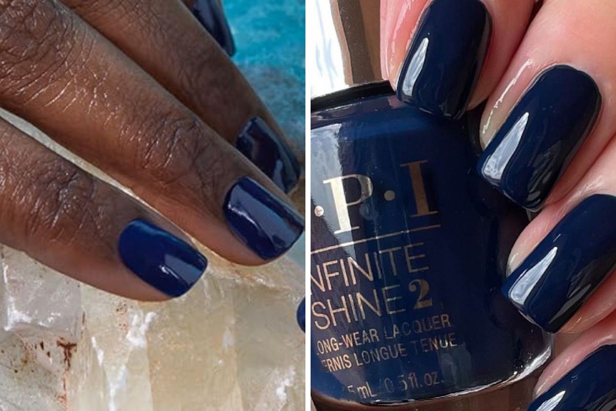 Sapphire blue nails OPI Midnight Mantra