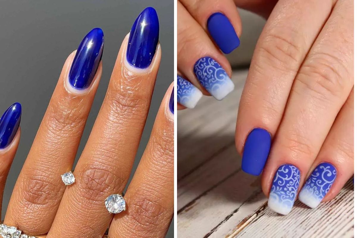 Sapphire blue winter nails design