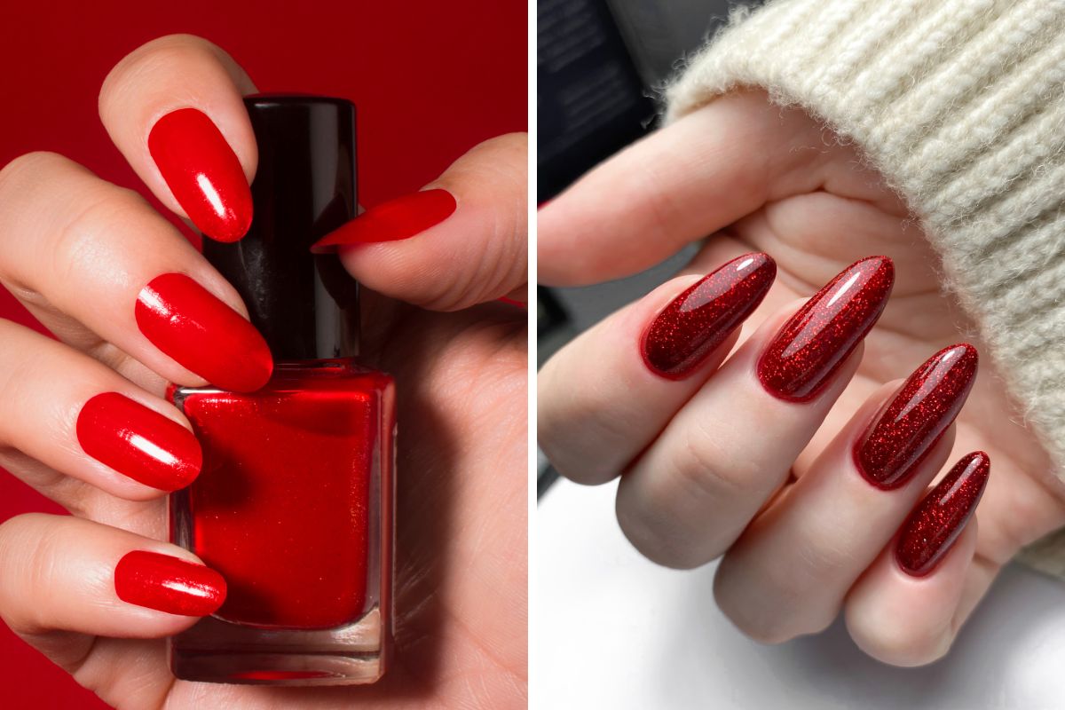 deep red nail polish