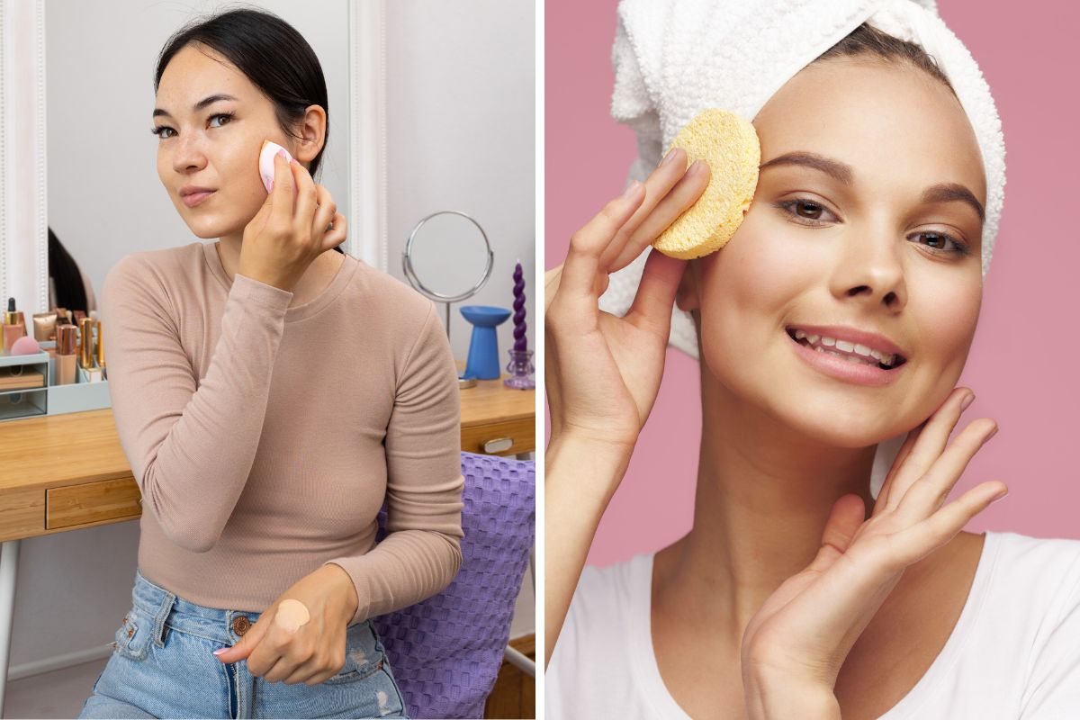 makeup sponge under water