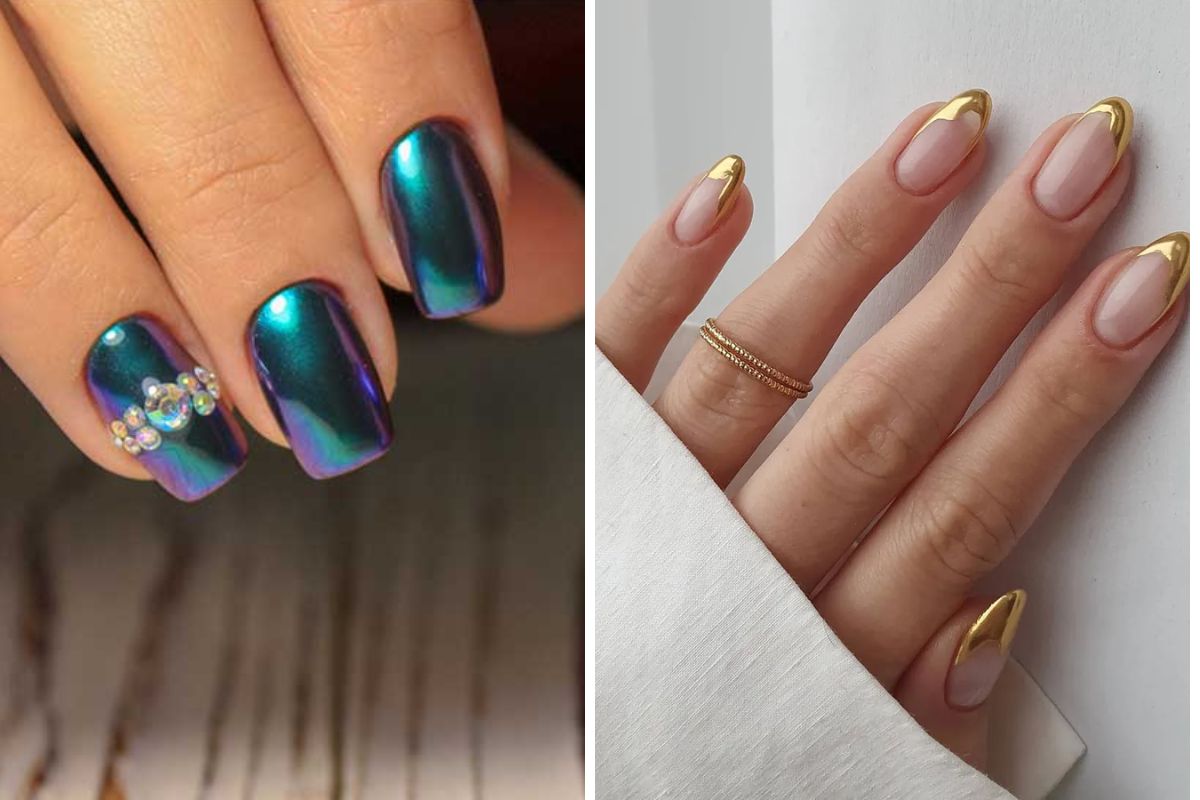 metallic finishes nail art