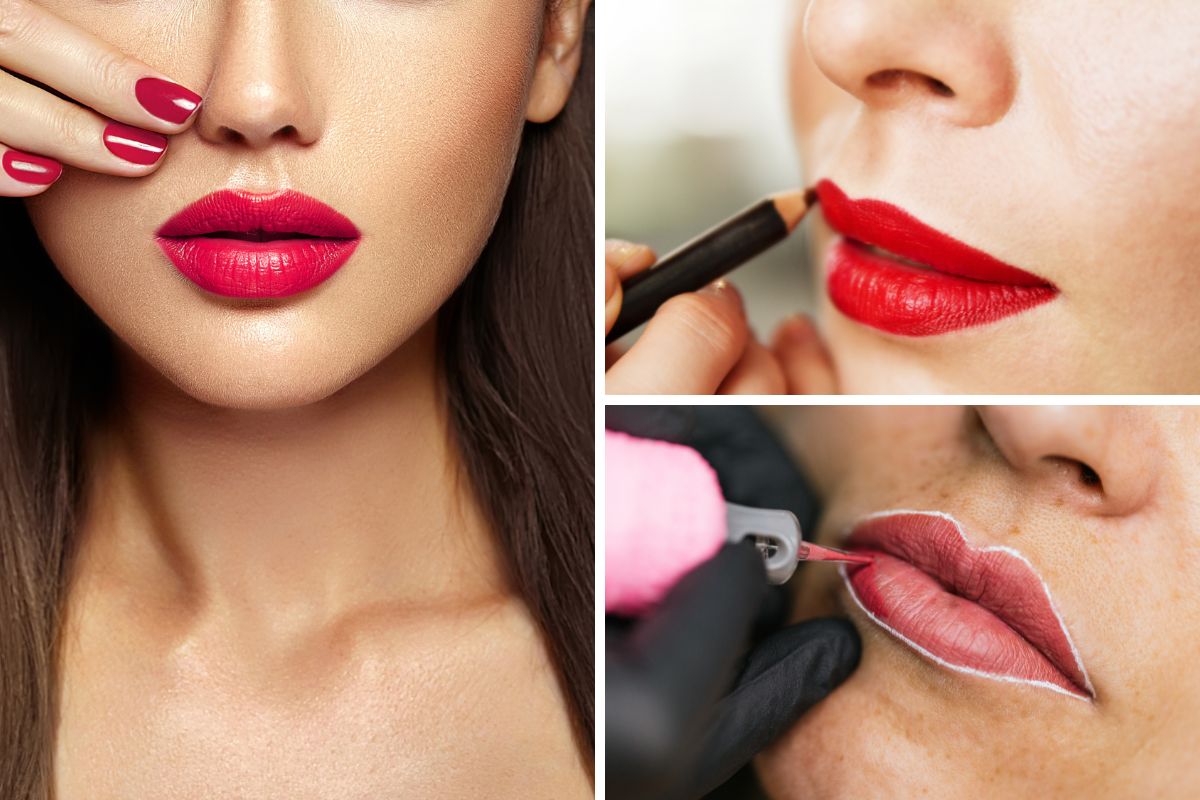 red lipstick lip liner technique