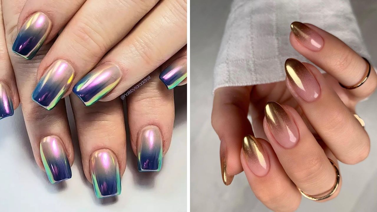 chrome ombré nails