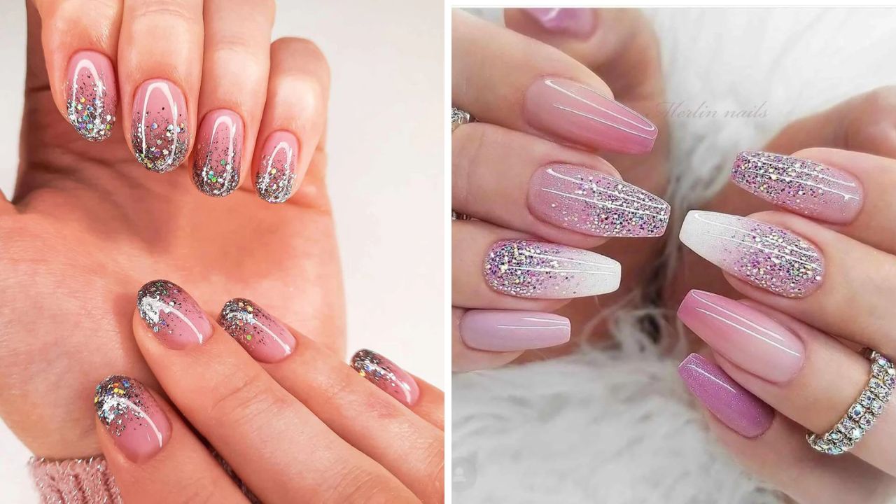 glitter ombré nails