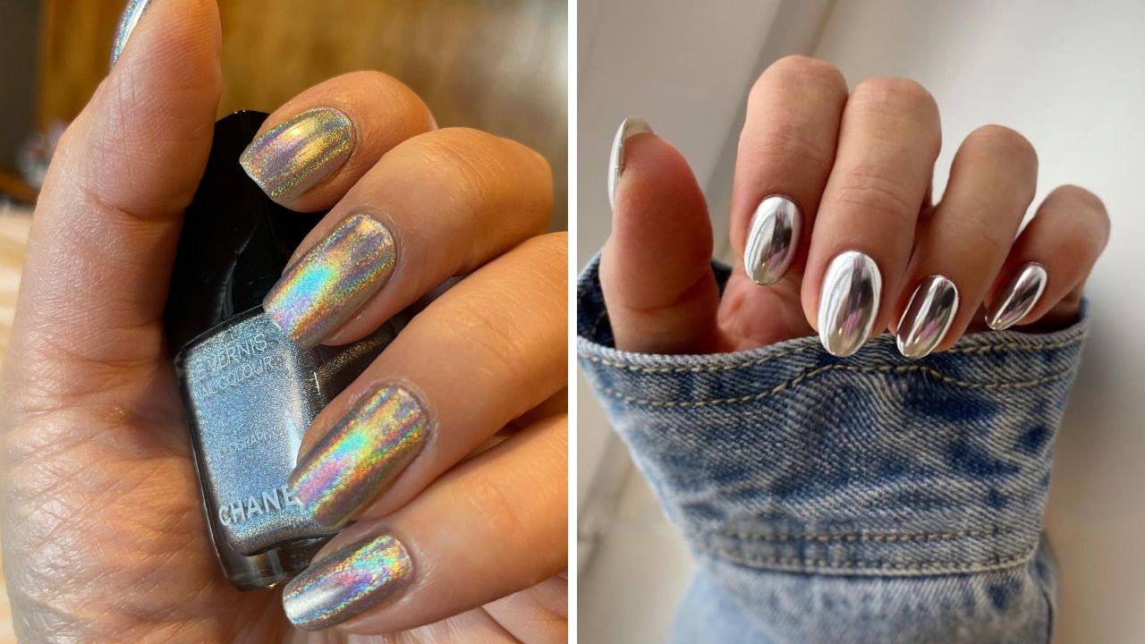 metallic birthday nails