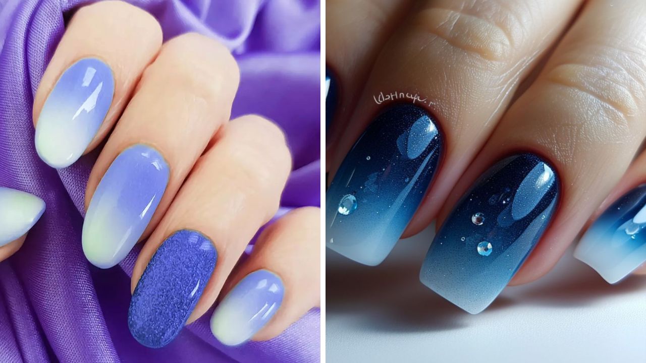 ombre blue nail designs