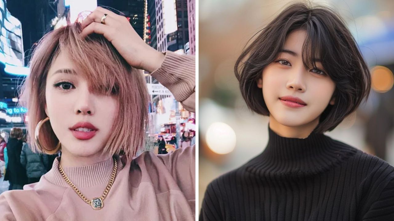 tousled bob Korean short hair