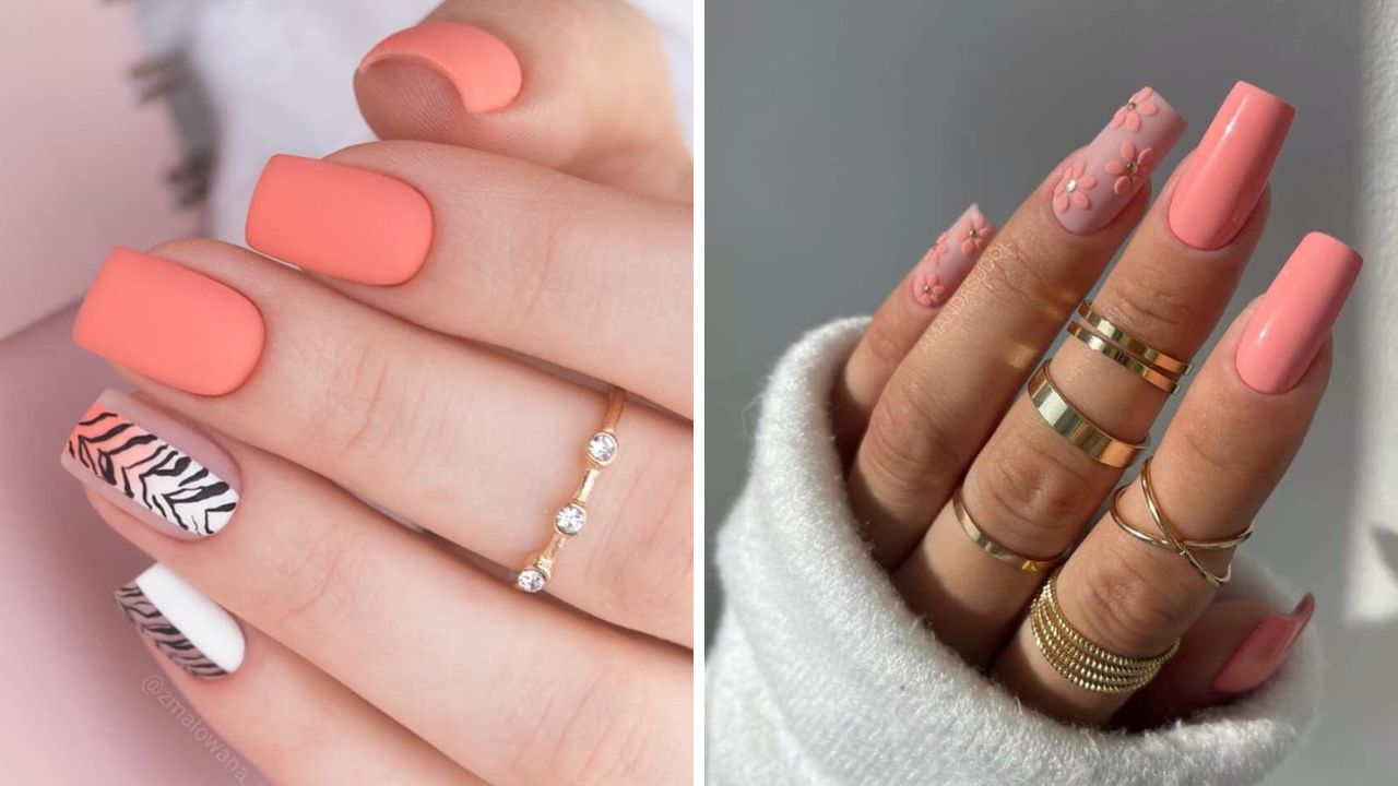 Romantic Peach nails