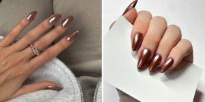 brown chrome nails