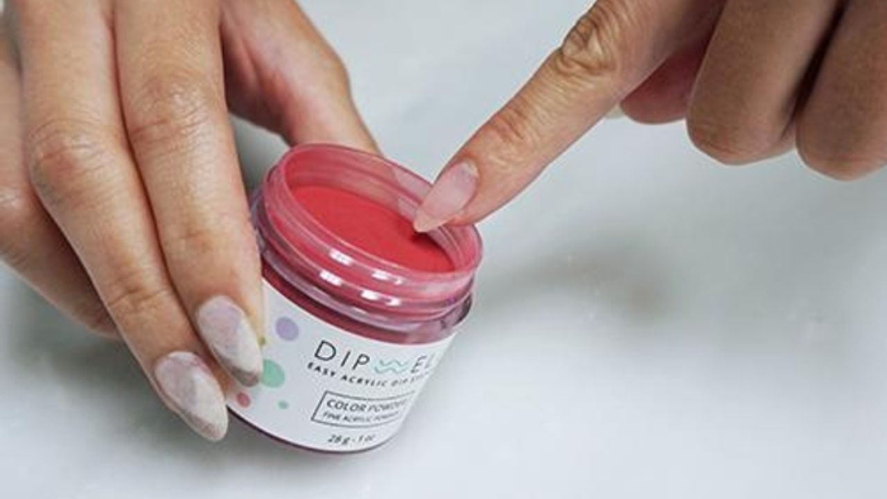 dip powder nail application