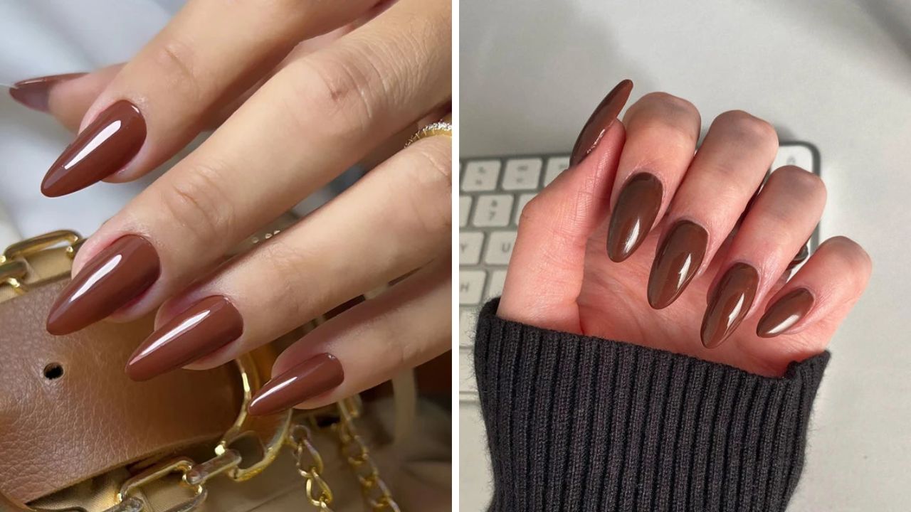 mocha brown nails