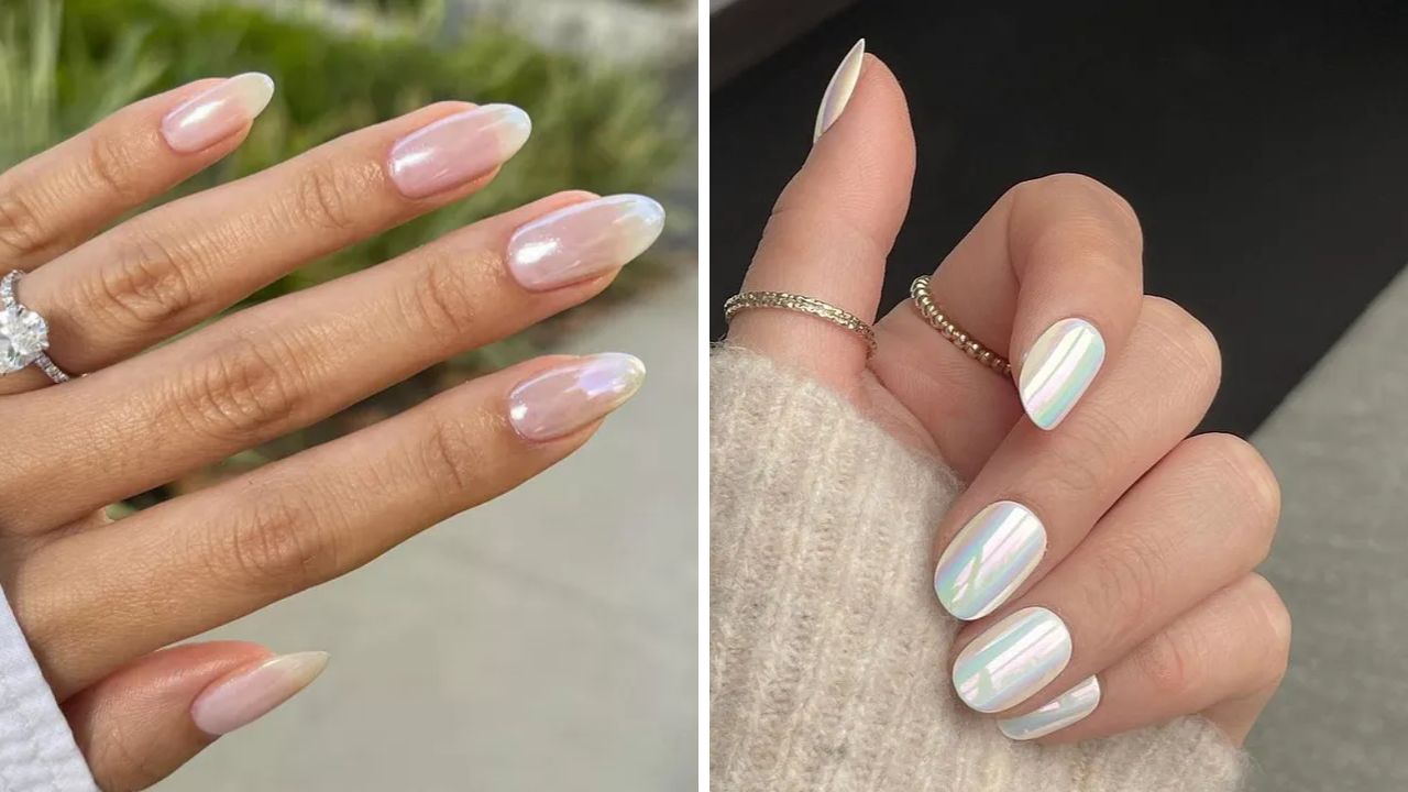 pearlescent chrome nails