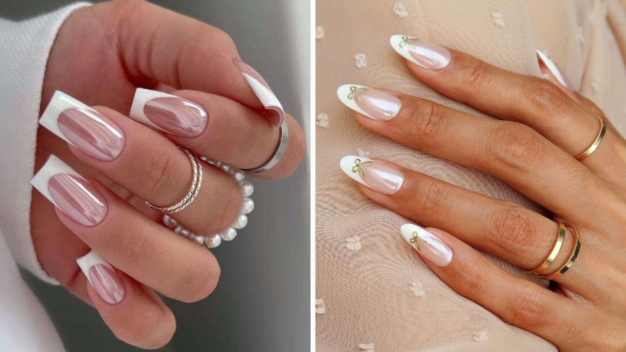 Chrome French nails