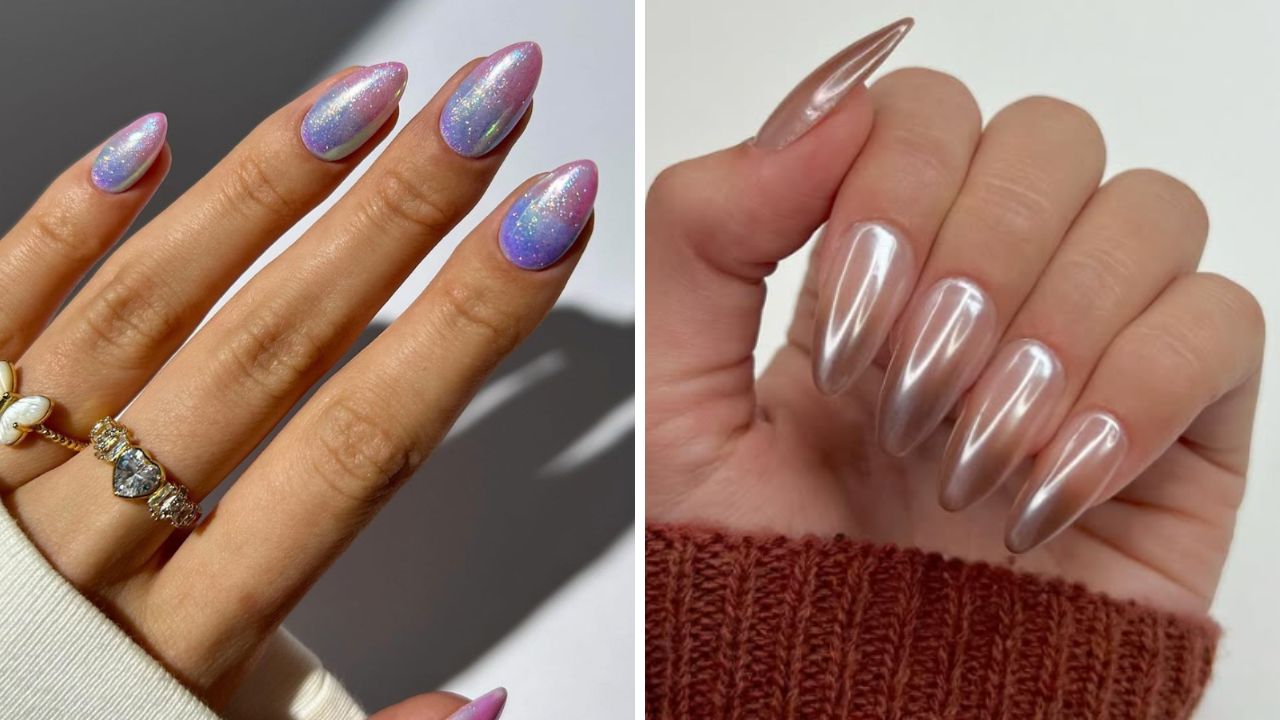 Chrome and Metallic Ombré nails