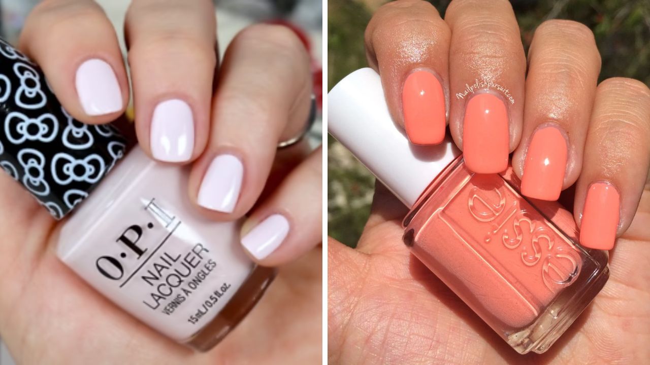 OPI's Let's Be Friends and Essie's Peach Side Babe