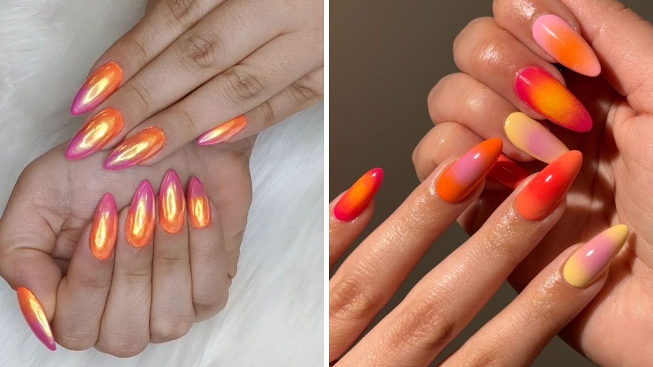 Sunset-Inspired Ombré nails