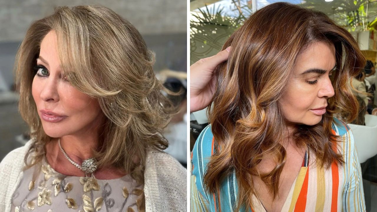 bronde and caramel balayage for Women Over 50