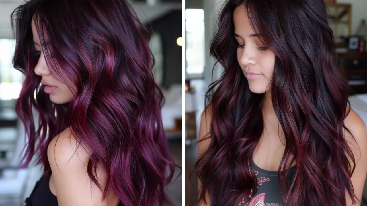 burgundy balayage