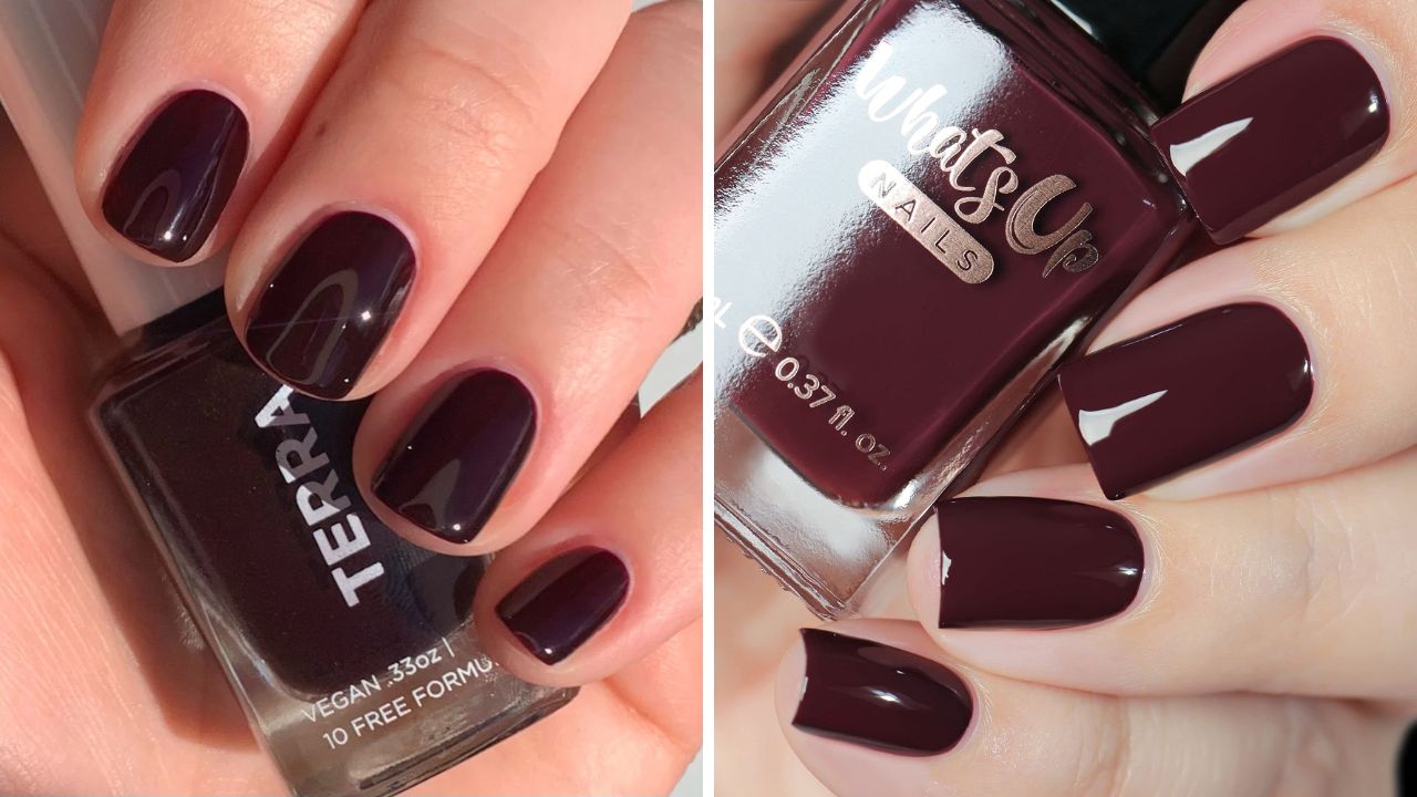 deep burgundy nail polish