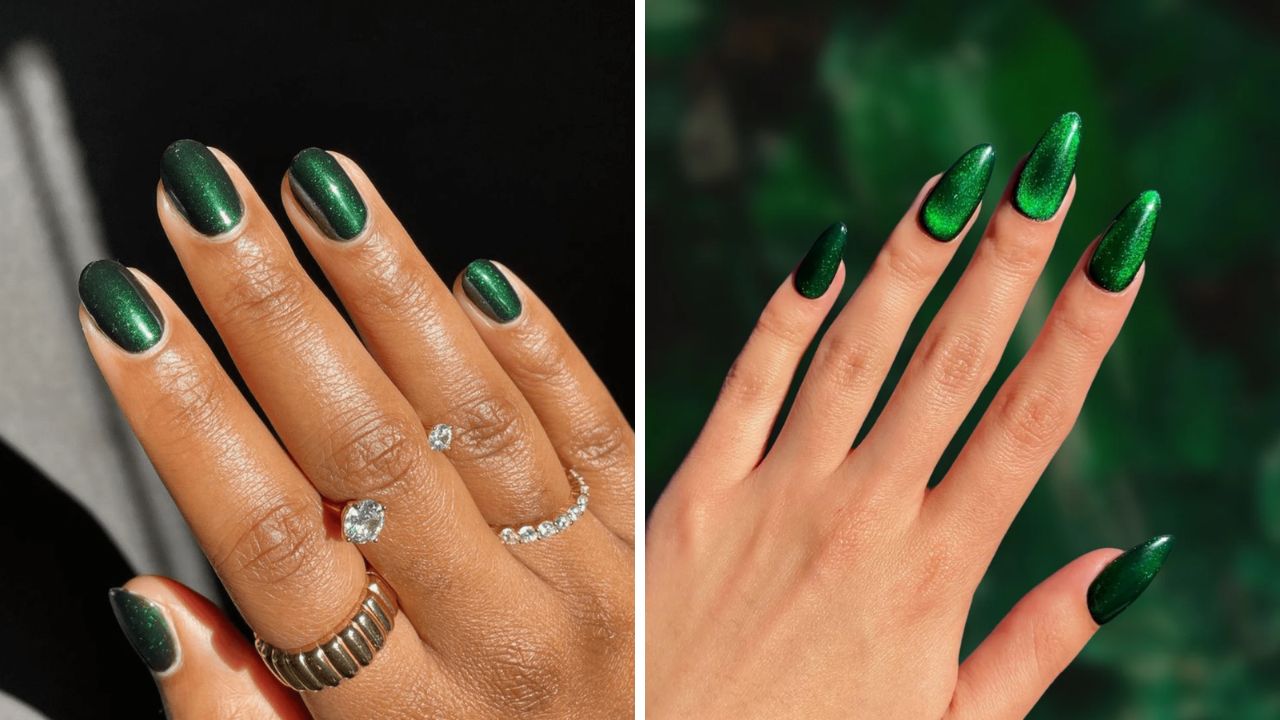 deep emerald green nails