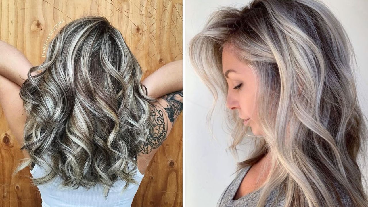 metallic gray hair highlights