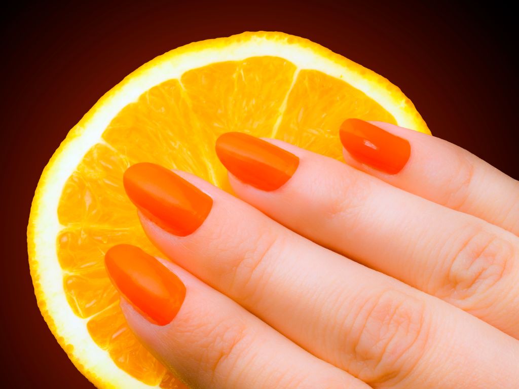 Vibrant Orange Nails